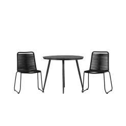 Cafégrupp Venture Home Break Ø90 cm med 2 Lindos Trädgårdsstolar Utomhus
