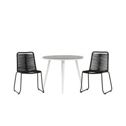 Cafégrupp Venture Home Break Ø90 cm med 2 Lindos Trädgårdsstolar Utomhus