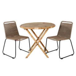 Cafégrupp Venture Home Cane med 2 Lindos Trädgårdsstolar Utomhus