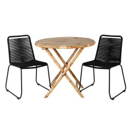 Cafégrupp Venture Home Cane med 2 Lindos Trädgårdsstolar Utomhus