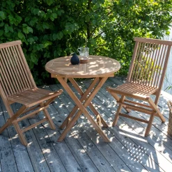 Cafégrupp Venture Home Kenya Ø70 cm med 2 Fällbara Stolar