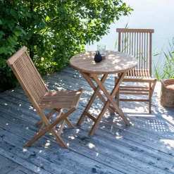 Cafégrupp Venture Home Kenya Ø70 cm med 2 Fällbara Stolar