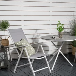 Cafégrupp Venture Home Pincy Ø 90 med 2 Bront Trädgårdsstolar Utomhus