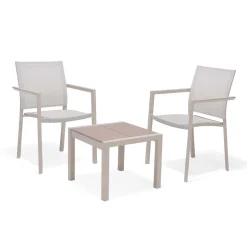 Caféset LifestyleGarden Urbanite sidobord 50 + 2 carverstolar