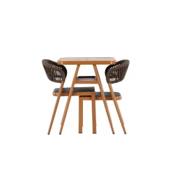 Caféset Venture Home Amadora Trädgårdsgrupp i Brun Aluminium