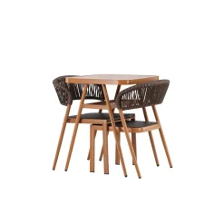 Caféset Venture Home Amadora Trädgårdsgrupp i Brun Aluminium