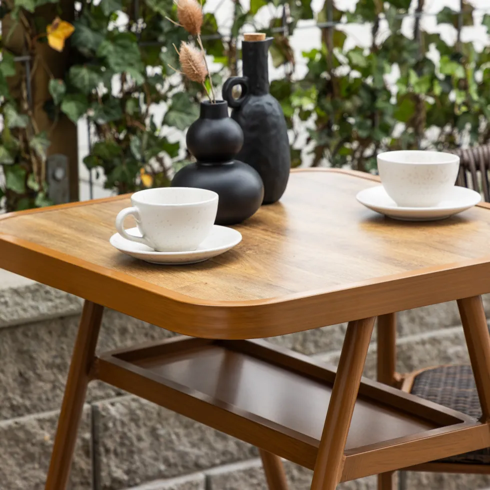 Caféset Venture Home Amadora Trädgårdsgrupp i Brun Aluminium
