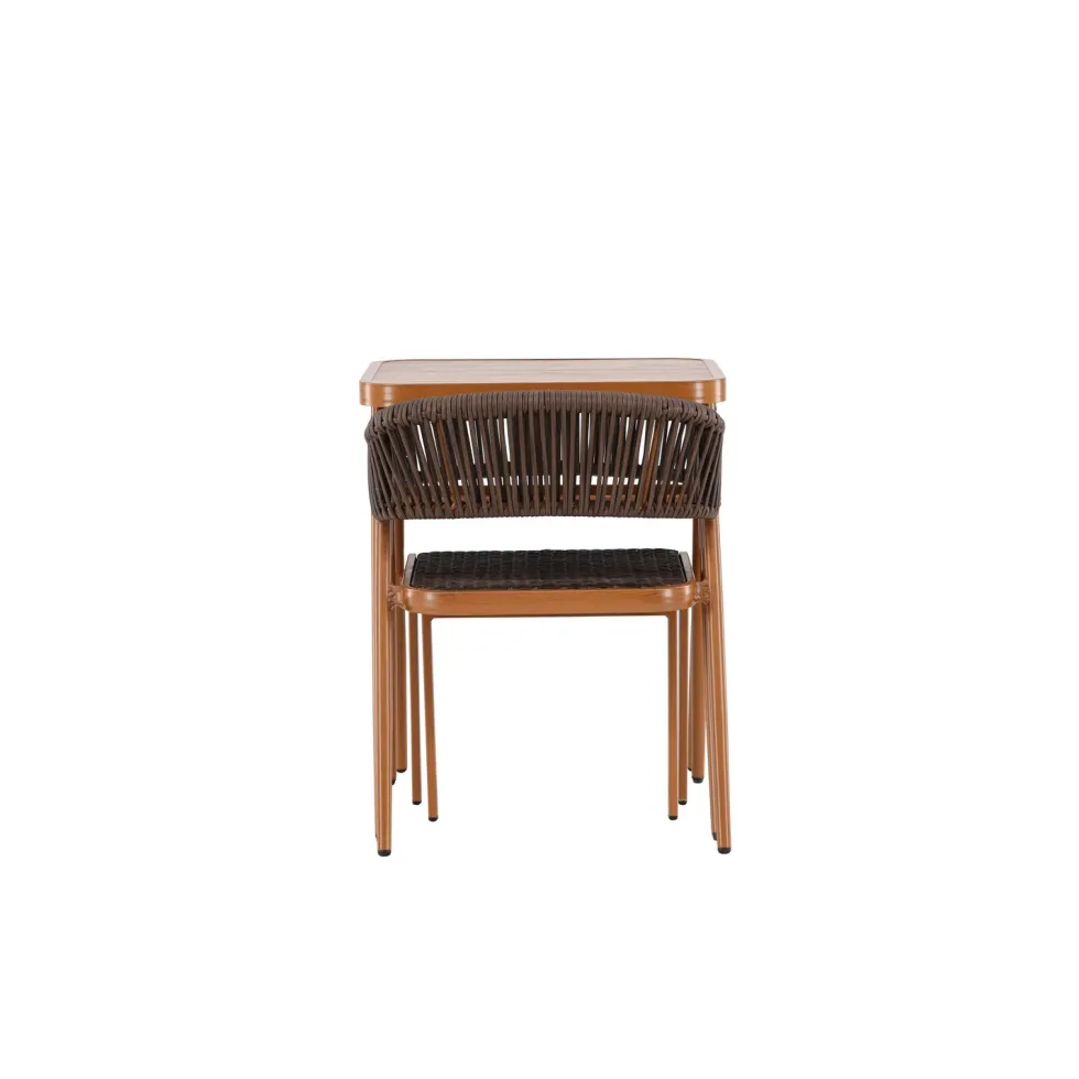 Caféset Venture Home Amadora Trädgårdsgrupp i Brun Aluminium