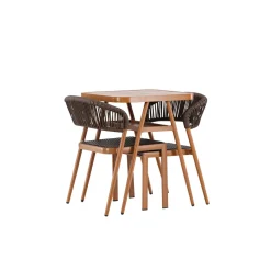 Caféset Venture Home Amadora Trädgårdsgrupp i Brun Aluminium