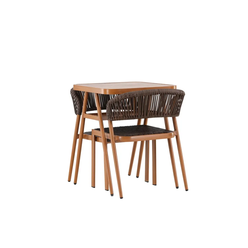 Caféset Venture Home Amadora Trädgårdsgrupp i Brun Aluminium