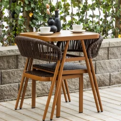 Caféset Venture Home Amadora Trädgårdsgrupp i Brun Aluminium