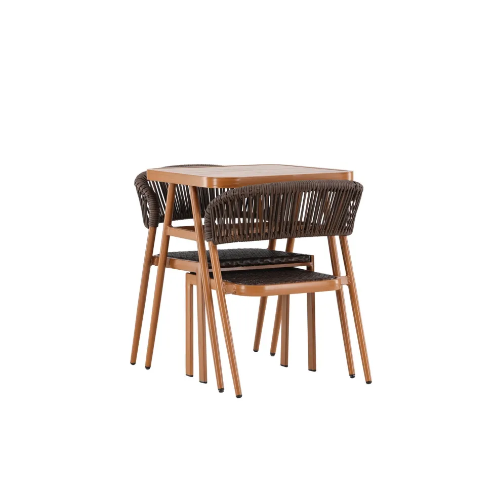 Caféset Venture Home Amadora Trädgårdsgrupp i Brun Aluminium