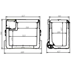Campingkyl Frezzer Pro 52L 12/24V 230V Med Frys
