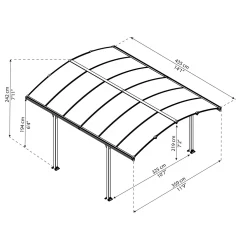 Canopia Tucson Hardtop Aluminium Paviljong För Hela Säsongen 3,6 X 4,3 m