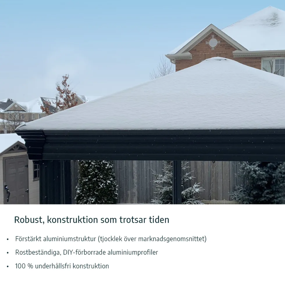 Canopia Tucson Hardtop Aluminium Paviljong För Hela Säsongen 3,6 X 4,3 m