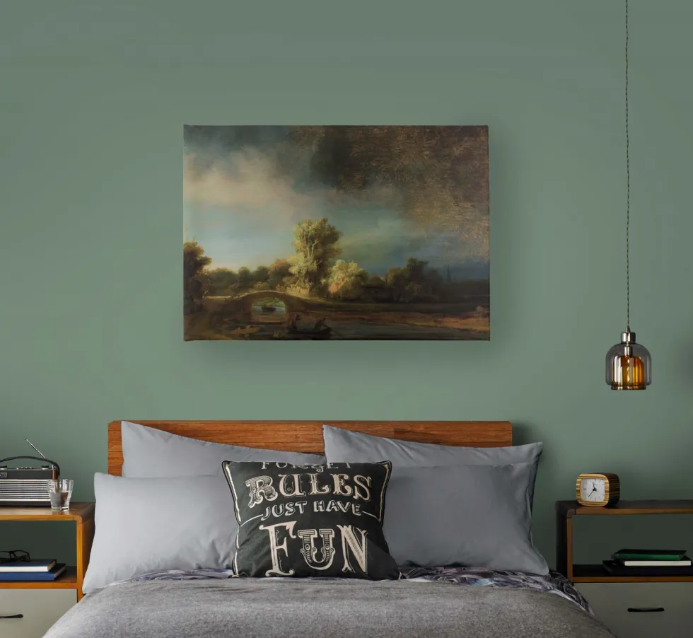 Canvastavla Art For The Home Rembrandt Stenbro Landskap 100x70cm