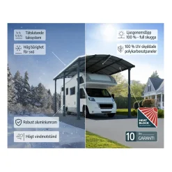 Carport Canopia by Palram Alpine I Metall För Husbil 3,6x6,5 m