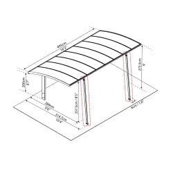 Carport Canopia by Palram Arizona Breeze I Metall 3x5 m Specialförpackning