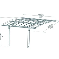 Carport Canopia by Palram Arizona Breeze I Metall 3x5 m