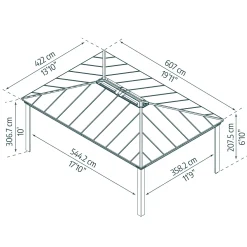 Carport Canopia by Palram Colorado Metall Dubbel Apex 4,3 X 6 m