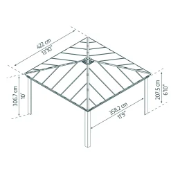 Carport Canopia by Palram Colorado Metall Dubbel Apex 4,3 X 4,3 m