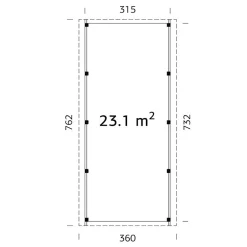 Carport Palmako Karl 23,1 m2