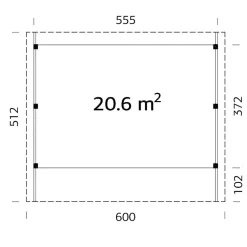 Carport Palmako Karl 20,6 m2
