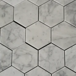 Carrara Mosaik Hexagon Polerad 10x11,5 cm
