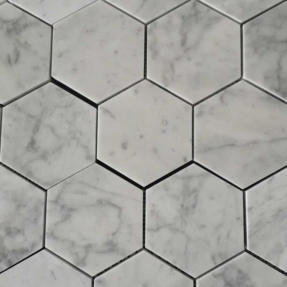 Carrara Mosaik Hexagon Polerad 10x11,5 cm
