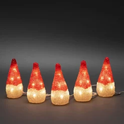 Dekorationsfigur Gnosjö Konstsmide Tomtar Akryl 5st LED