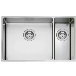 Diskho DecoSteel XV 5018 Rostfri Dubbel med Korgventil & Vattenlås