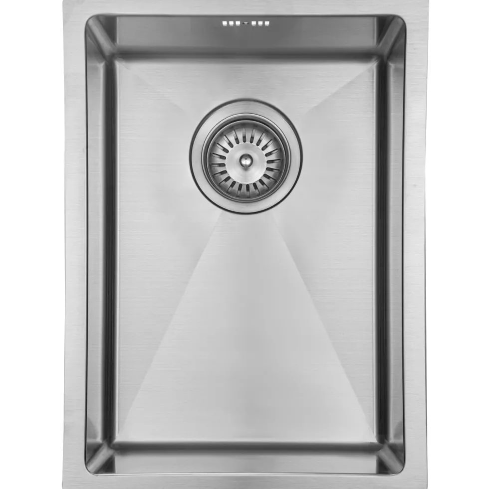 Diskho Lavabo Kubus 282 Soft Rostfri Enkel med Bottenventil & Vattenlås