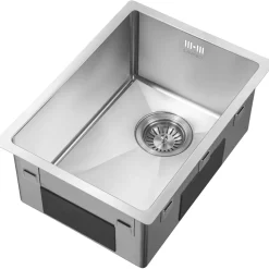 Diskho Lavabo Kubus 282 Soft Rostfri Enkel med Bottenventil & Vattenlås