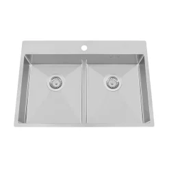 Diskho Nordic Tech Radius 80 KBX Rostfri Dubbel med Korgventil & Vattenlås