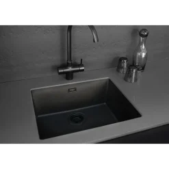 Diskho Stala Essent CEG-E50B Komposit Svart Enkel med Korgventil