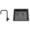 Disklåda Nordic Tech Titan 53 KHX Nickel med Köksblandare Steel Accent Square Shadow
