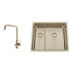 Disklåda Nordic Tech Titan 53 KHX Nickel med Köksblandare Steel Mood D