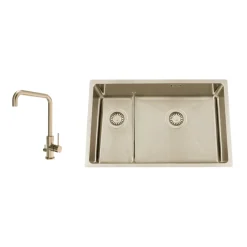 Disklåda Nordic Tech Titan 73 KHX Nickel med Köksblandare Steel Mood D