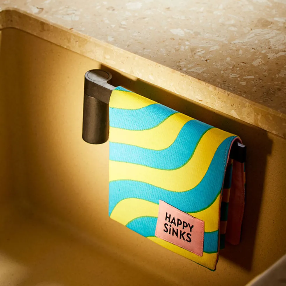 Disktrasehållare Happy Sinks Biokomposit Svart - Ett Hygieniskt Tillbehör för Köket