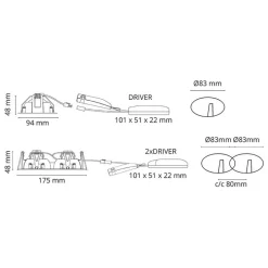 Downlight SG ARMATUREN Junistar SQ Lux 2X V 2700K