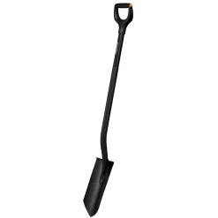 Dräneringspade Fiskars Ergonomic Pro Spetsig Svart