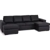 Dubbeldivansoffa Scandinavian Choice Porto Bonded LeatherSvart
