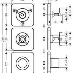 Duschblandare Axor Citterio E 3-utlopp