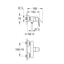 Duschblandare Grohe Eurosmart Cosmopolitan 150 cc