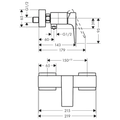 Duschblandare Hansgrohe Metropol 1-greppsKrom