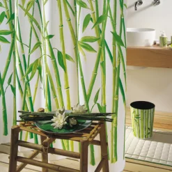 Duschdraperi Spirella Bambus green 180x200