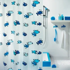 Duschdraperi Spirella Hugo blue 180x200