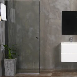 Duschdörr Bathlife Mångsidig Rak Dörr Svart