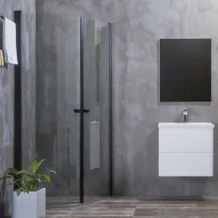 Duschhörna Bathlife Mångsidig Rund Dörr 45° Svart