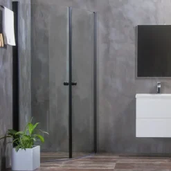 Duschhörna Bathlife Mångsidig Rund Dörr 45° Svart